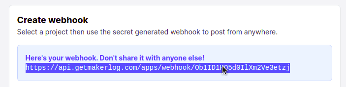 view after webhook was created